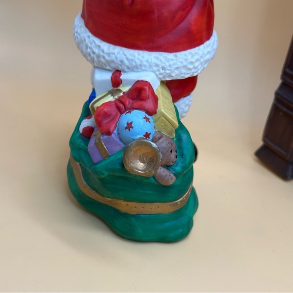 Santa Claus Figurine Porcelain Red White Toys Sack - Picture 10 of 16